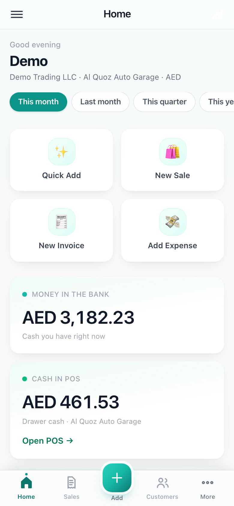 Your dashboard after signing in. — phone view