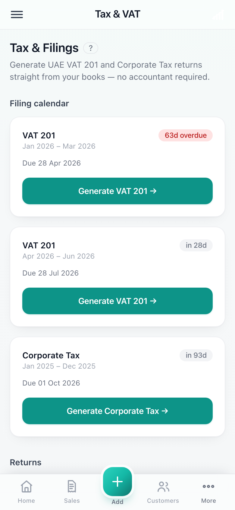 Your tax filings. — phone view