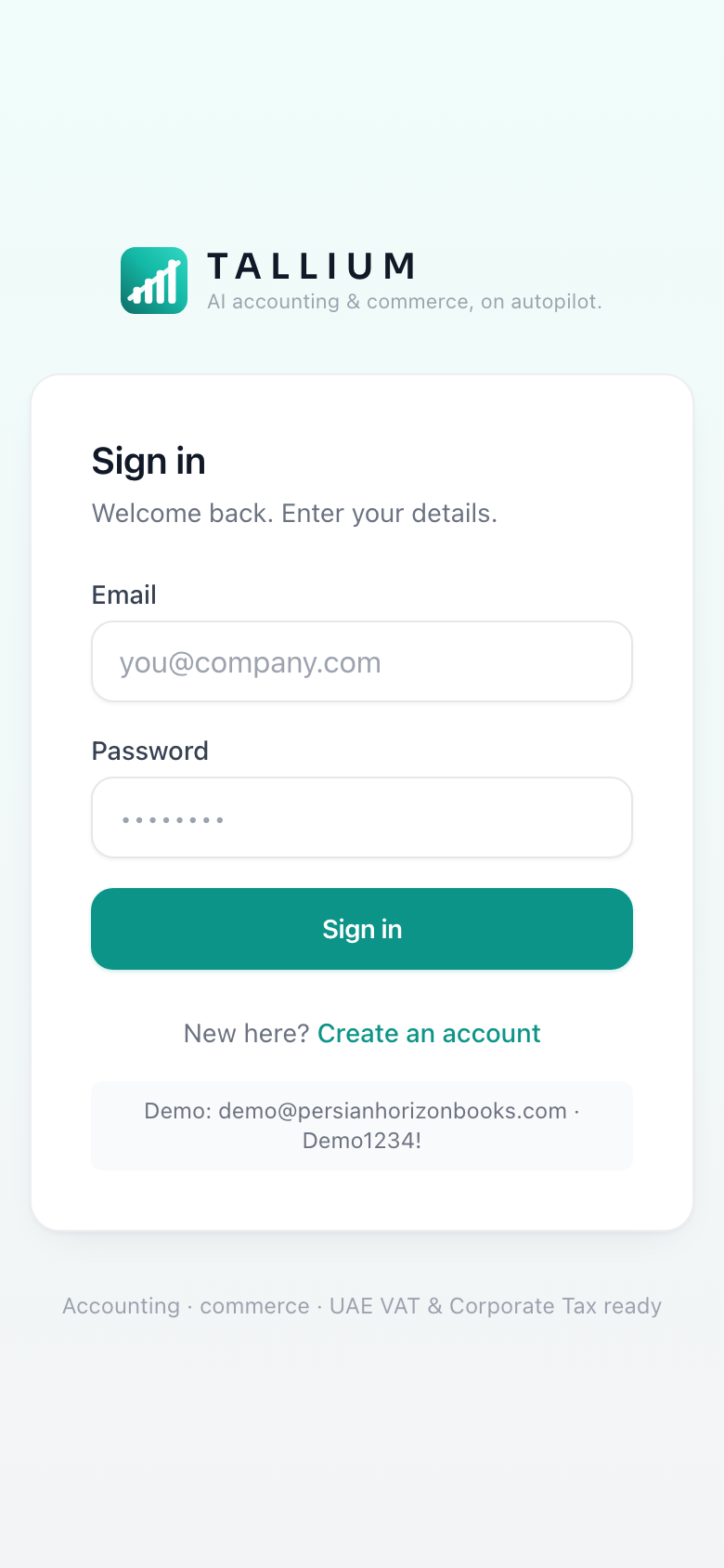 The sign-in screen. — phone view